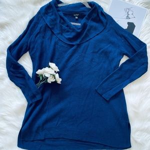 Lord + Taylor | Blue Cowl Neck Sweater